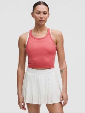 NWT Lululemon Swiftly Tech Cropped Racerback Tank Top 2.0 Desert Red